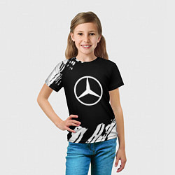 Футболка детская Mercedes benz краски спорт, цвет: 3D-принт — фото 2