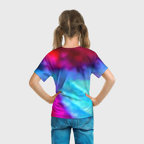 Детская футболка Half-life gradient neon city 17 / 3D-принт – фото 6