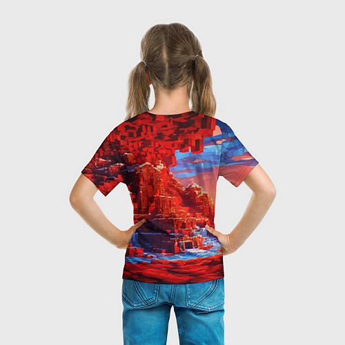 Детская футболка Город в стиле майнкрафт / 3D-принт – фото 6