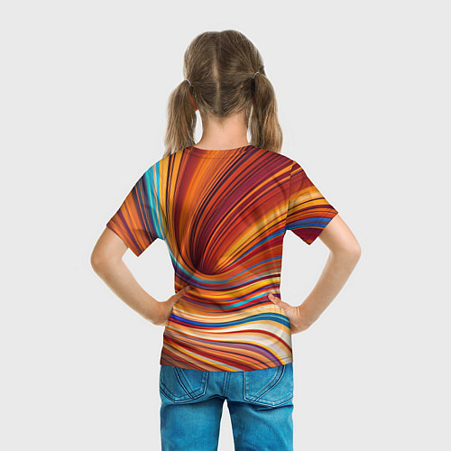 Детская футболка Цветные волны - нейросеть / 3D-принт – фото 6