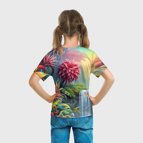 Детская футболка Гавайские тропические цветы - алоха / 3D-принт – фото 6