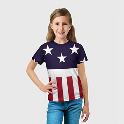 Футболка детская Флаг Америки, цвет: 3D-принт — фото 2