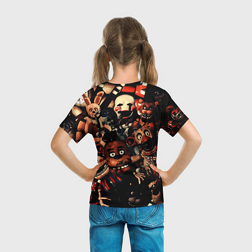 Детская футболка Пять ночей с Фредди сборник аниматроников / 3D-принт – фото 6