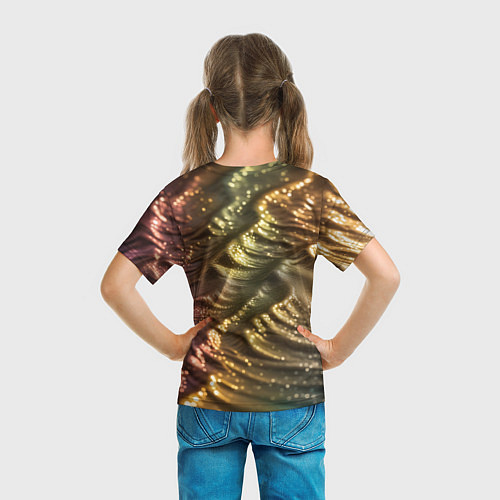 Детская футболка Перламутровые ночные волны / 3D-принт – фото 6