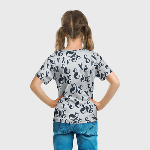 Детская футболка Ева буквы паттерн / 3D-принт – фото 6