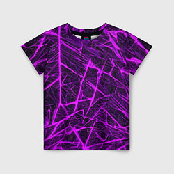 Футболка детская Фиолетовая паутина на чёрном фоне, цвет: 3D-принт