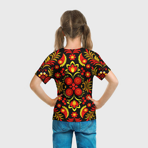 Детская футболка Хохломской народный орнамент - Россия / 3D-принт – фото 6