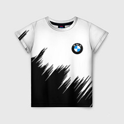 Футболка детская BMW чёрные штрихи текстура, цвет: 3D-принт
