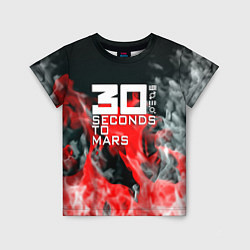 Футболка детская Seconds to mars fire, цвет: 3D-принт