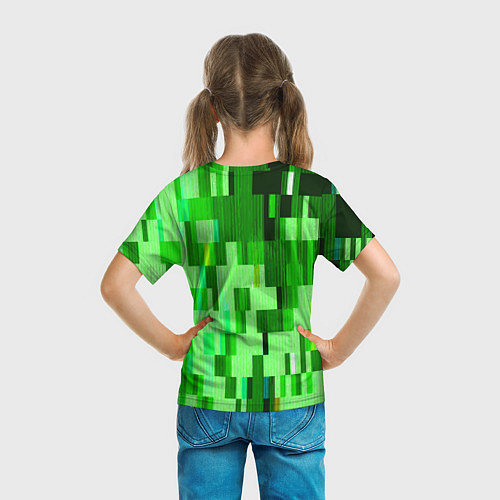 Детская футболка Зелёный глитч / 3D-принт – фото 6
