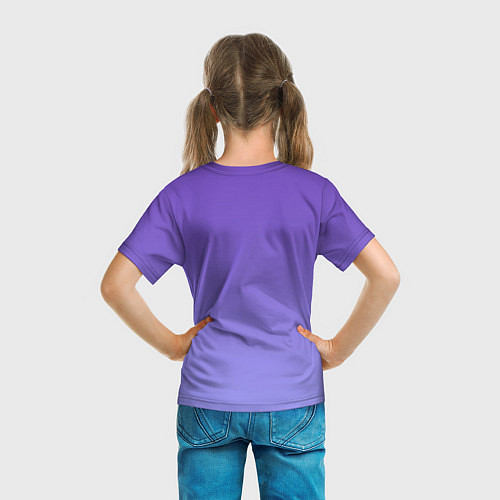 Детская футболка Светлый фиолетовый градиент / 3D-принт – фото 6