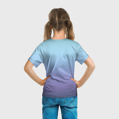 Детская футболка Градиент фиолетово голубой / 3D-принт – фото 6