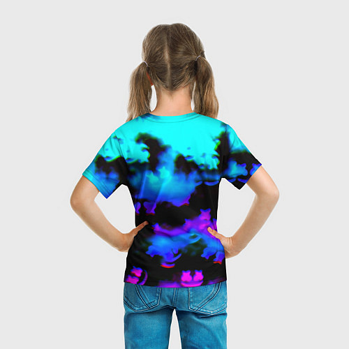 Детская футболка Marshmello neon space / 3D-принт – фото 6