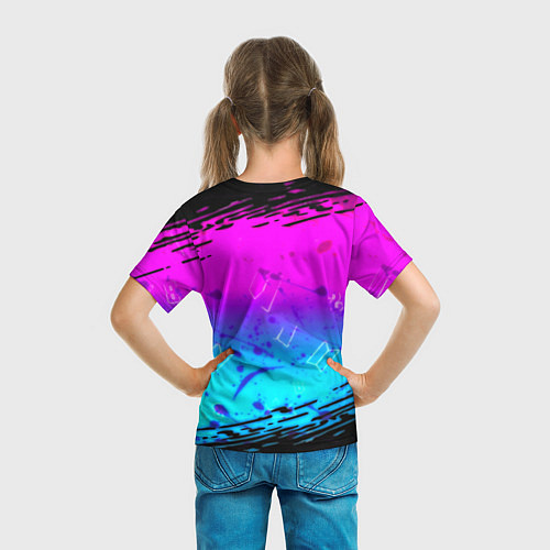 Детская футболка Маршмэллоу x бтс неоновый стиль / 3D-принт – фото 6