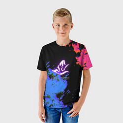 Футболка детская Black desert краски, цвет: 3D-принт — фото 2