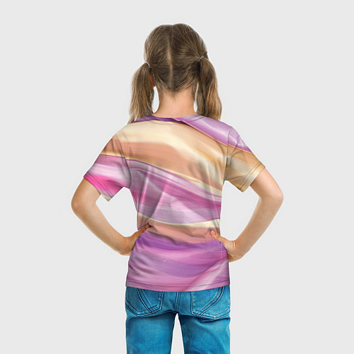Детская футболка Нежный розовый и желтый / 3D-принт – фото 6