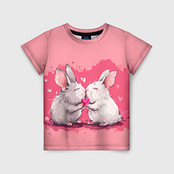 Футболка детская Милые влюбленные кролики, цвет: 3D-принт