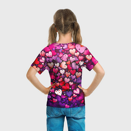 Детская футболка Множество сердец / 3D-принт – фото 6