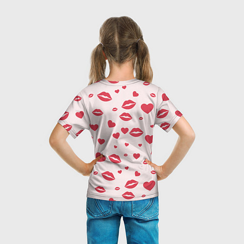 Детская футболка Поцелуйчики паттерн / 3D-принт – фото 6