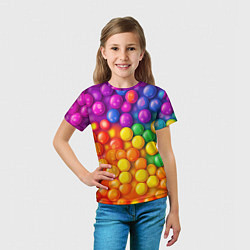 Футболка детская Разноцветные шарики, цвет: 3D-принт — фото 2
