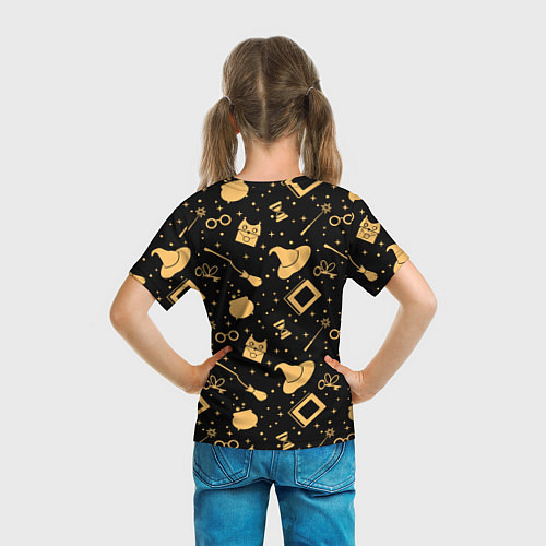Детская футболка Символы волшебства на темном / 3D-принт – фото 6