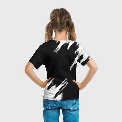 Детская футболка Real madrid белые краски текстура / 3D-принт – фото 6