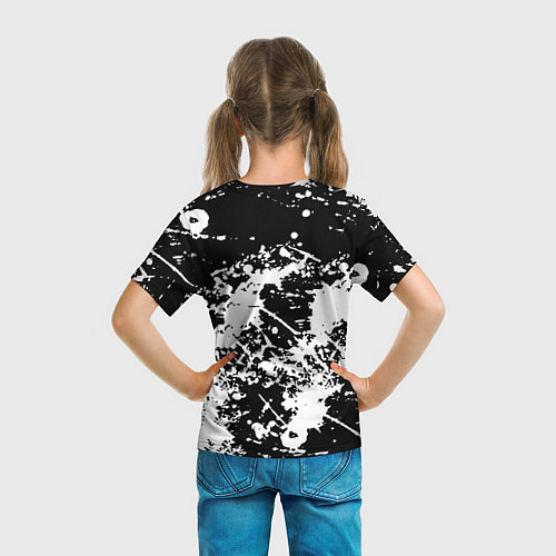 Детская футболка Manchester City краски чёрно белые / 3D-принт – фото 6