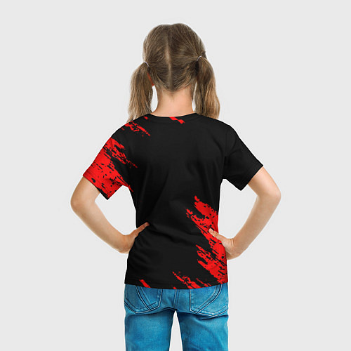 Детская футболка Perfectworld красные краски / 3D-принт – фото 6