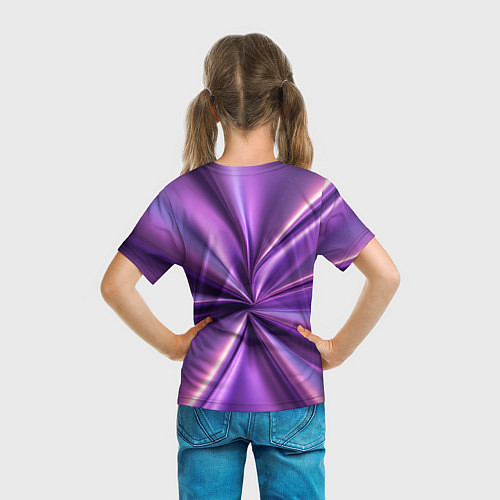Детская футболка Металлический фиолетовый атлас ткань / 3D-принт – фото 6