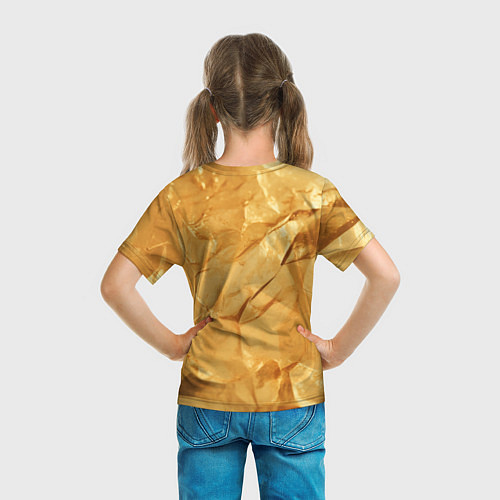 Детская футболка Золотая поверхность камня / 3D-принт – фото 6