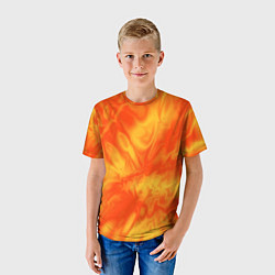 Футболка детская Солнечный огонь абстракция, цвет: 3D-принт — фото 2