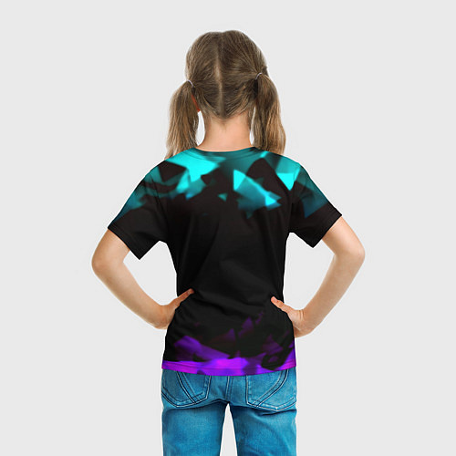 Детская футболка Fortnite neon geometry / 3D-принт – фото 6