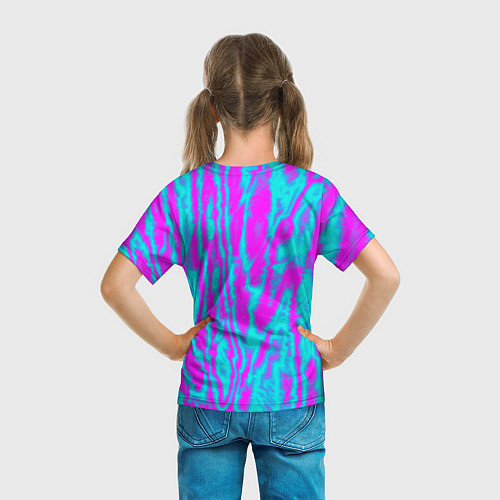 Детская футболка Абстрактные полосы неоновый / 3D-принт – фото 6