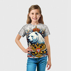 Футболка детская Белый медведь с короной, цвет: 3D-принт — фото 2