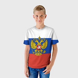 Футболка детская Флаг России с гербом, цвет: 3D-принт — фото 2