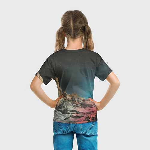 Детская футболка Ретро космический пейзаж / 3D-принт – фото 6