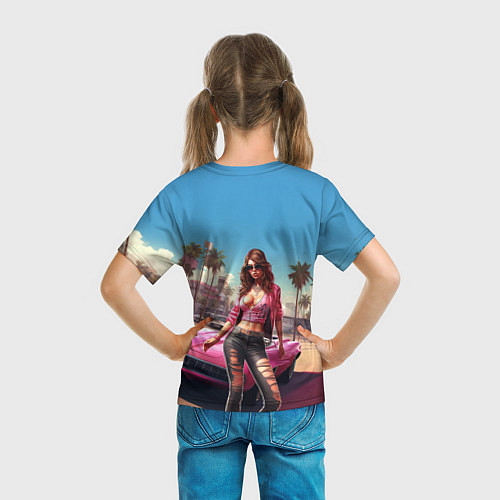 Детская футболка GTA 6 girl logo / 3D-принт – фото 6