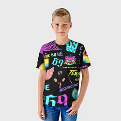Футболка детская 6ix9ine logo rap bend, цвет: 3D-принт — фото 2