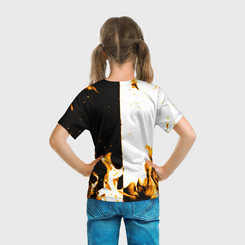 Детская футболка Opel огонь текстура / 3D-принт – фото 6