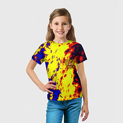 Футболка детская Герб РФ огненный стиль текстура, цвет: 3D-принт — фото 2
