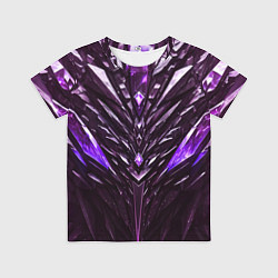 Футболка детская Фиолетовые кристаллы и камень, цвет: 3D-принт