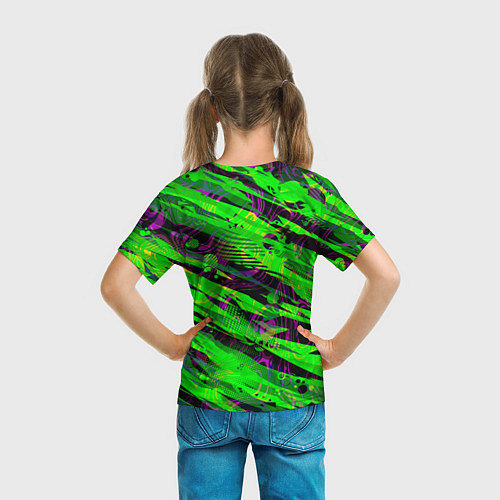 Детская футболка Зеленые узоры паттерны / 3D-принт – фото 6