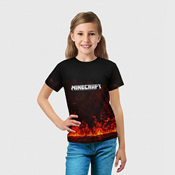 Футболка детская Minecraft fire logo, цвет: 3D-принт — фото 2