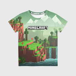 Футболка детская Minecraft logo квадратный мир игры, цвет: 3D-принт