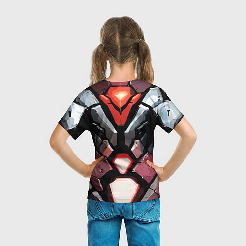 Детская футболка Красная броня киберпанк / 3D-принт – фото 6