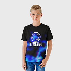 Футболка детская Nirvana flame ghost steel, цвет: 3D-принт — фото 2