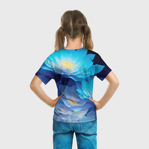 Детская футболка Волшебные цветы блестящие / 3D-принт – фото 6