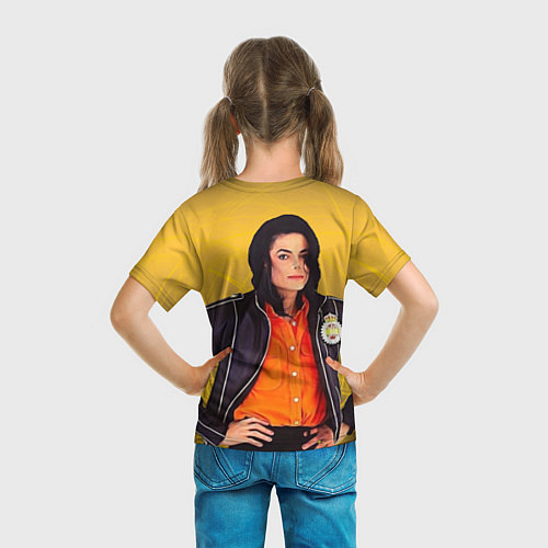Детская футболка Michael Jackson на золотом фоне с графикой / 3D-принт – фото 6