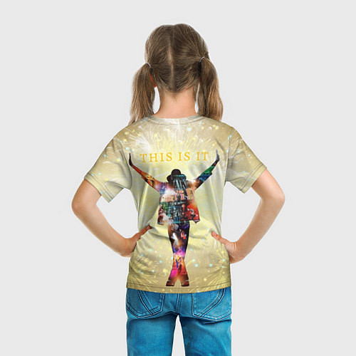 Детская футболка Michael Jackson THIS IS IT - с салютами на золотом / 3D-принт – фото 6