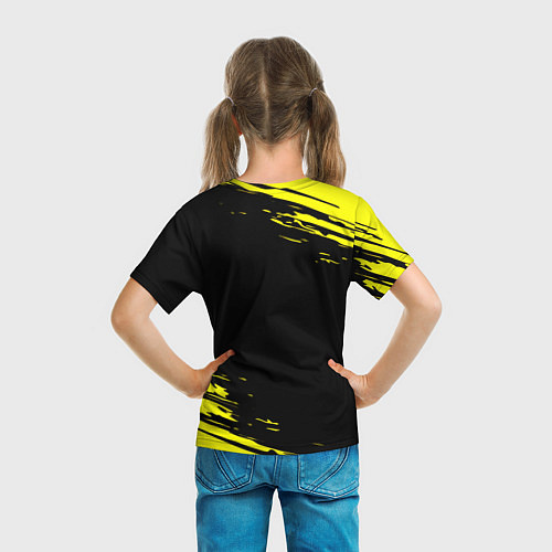 Детская футболка Pubg текстура краски жёлтые / 3D-принт – фото 6